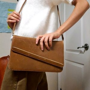 Vintage Leather Brown Purse 70s